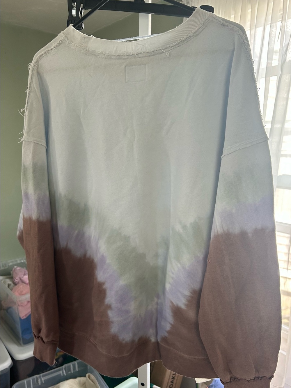 Free People Women's Tie-Dye Pullover Sweatshirt - Sage, Lavender & Brown - Picture 4 of 5